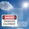 Signmission Energized Equipment Danger Sign, Plastic, 10in W x 7in L, 2PK OS-2PACK-DS-P-710-L-2283 - alternate 2